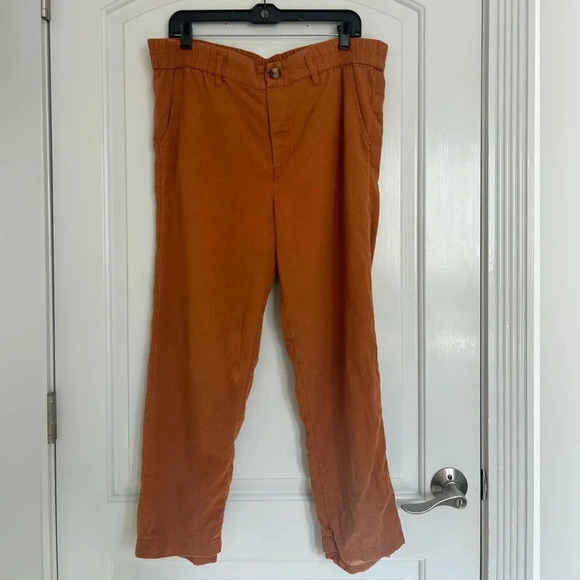 American Eagle linen blend Boho High Rise Casual Pants Camel Brown size medium - Picture 1 of 11